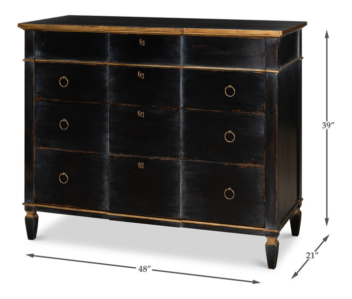 American Home Furniture | Sarreid - Azzalene Single Dresser - Black W/Gold