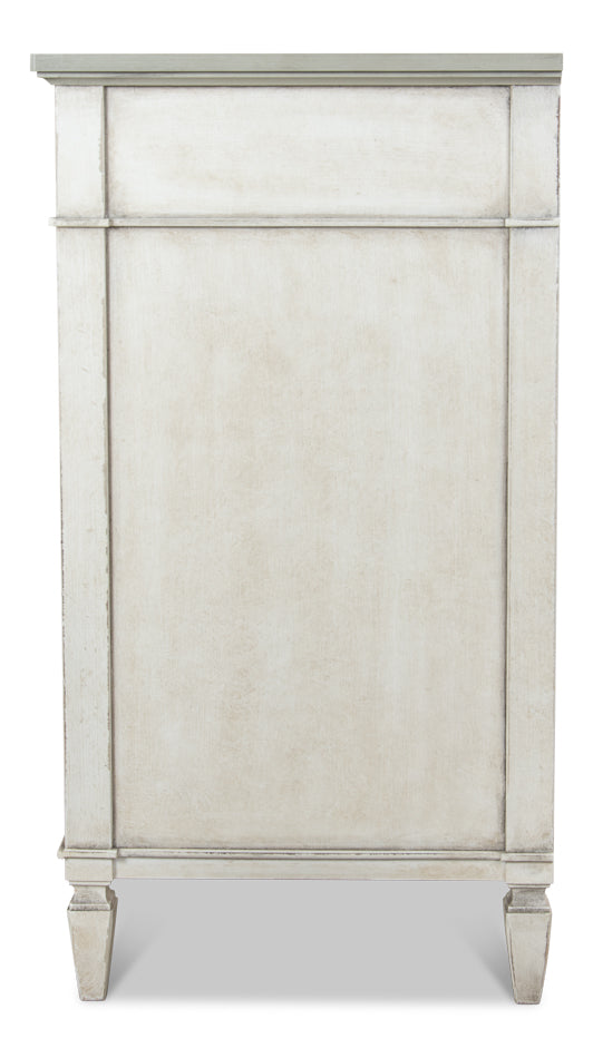 American Home Furniture | Sarreid - Azzalene Dresser Wht/Wht Gray Quartz