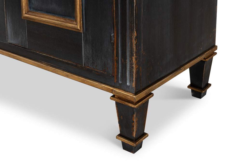 American Home Furniture | Sarreid - Louis Xvi Buffet Powder Black W/Gold