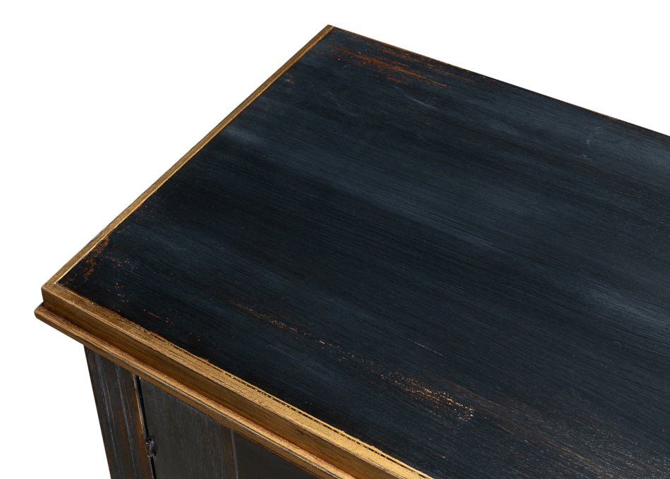 American Home Furniture | Sarreid - Louis Xvi Buffet Powder Black W/Gold