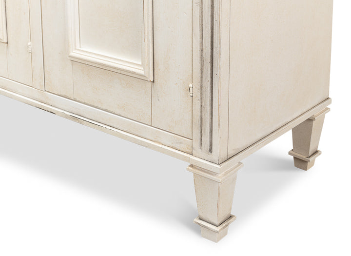 American Home Furniture | Sarreid - Louis Xvi Buffet White/White Gray Quartz