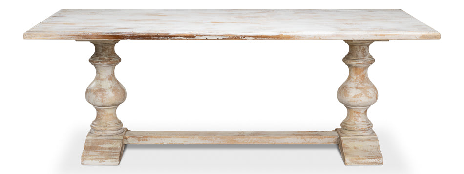 American Home Furniture | Sarreid - Lionisio Trestle Table Disrupted White 