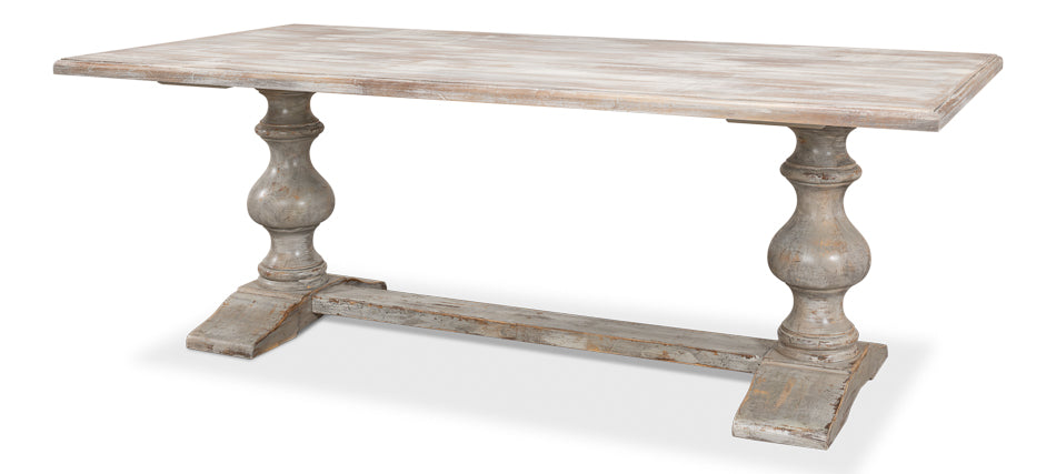 American Home Furniture | Sarreid - Lionisio Trestle Table - Grey Oak