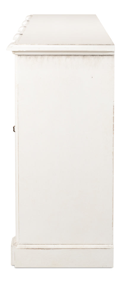 American Home Furniture | Sarreid - Crested Wall Cabinet White/White Finish