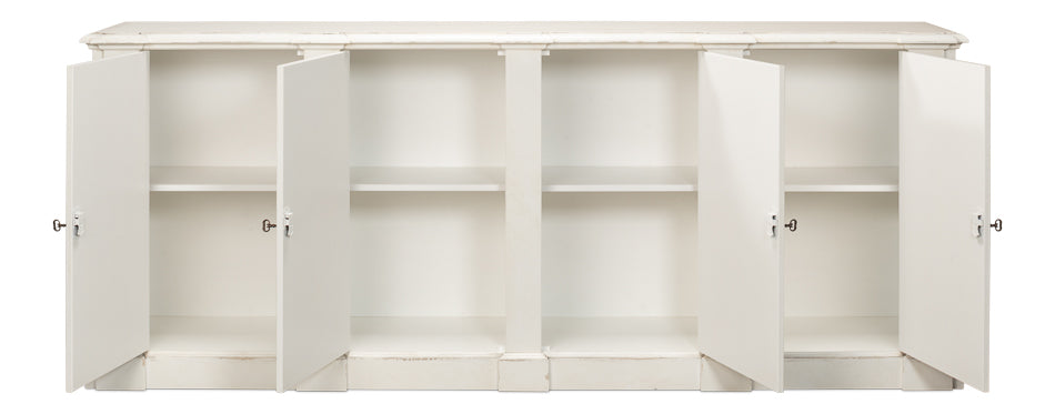 American Home Furniture | Sarreid - Crested Wall Cabinet White/White Finish