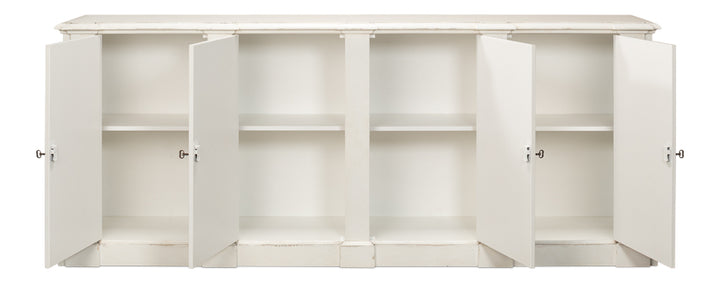 American Home Furniture | Sarreid - Crested Wall Cabinet White/White Finish