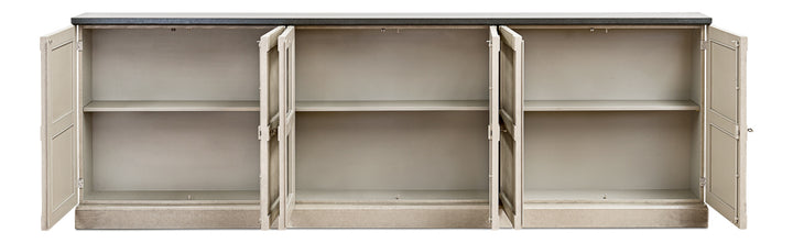 American Home Furniture | Sarreid - Six Door Console Washed Grey - Stone Grey