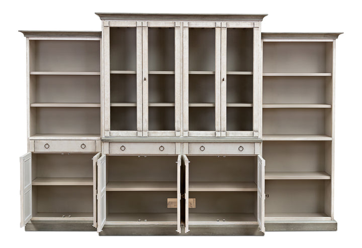 American Home Furniture | Sarreid - 4 Piece Full Wall Unit - White & Grey