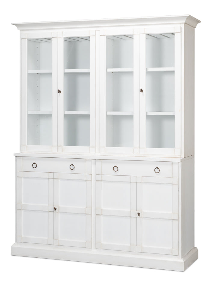 American Home Furniture | Sarreid - Center Media Unit & Hutch - Cortina White