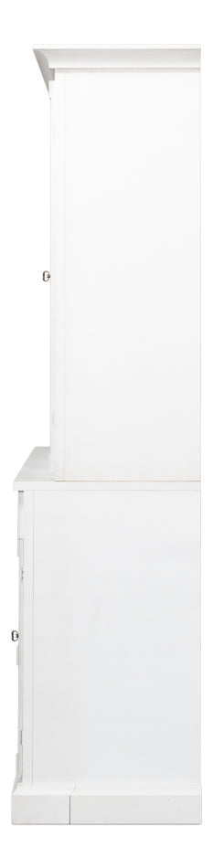 American Home Furniture | Sarreid - Center Media Unit & Hutch - Cortina White