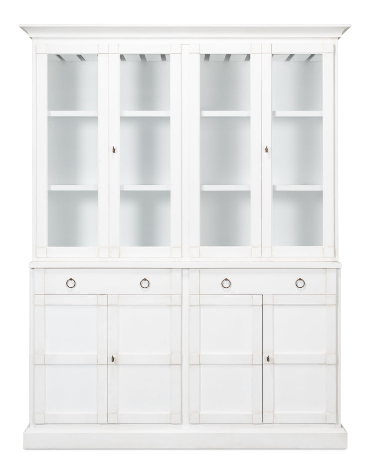 American Home Furniture | Sarreid - Center Media Unit & Hutch - Cortina White