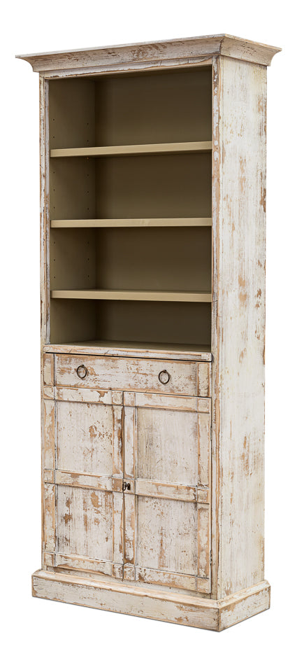 American Home Furniture | Sarreid - Bookcase With Doors - Disrupted White