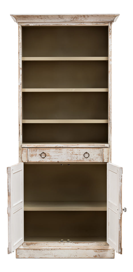 American Home Furniture | Sarreid - Bookcase With Doors - Disrupted White