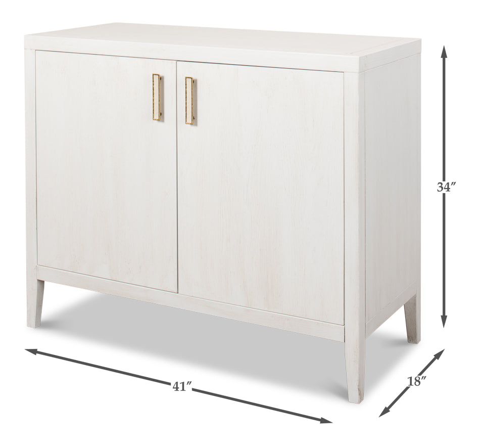 American Home Furniture | Sarreid - Blanco 2 Door Buffet - Cortina White