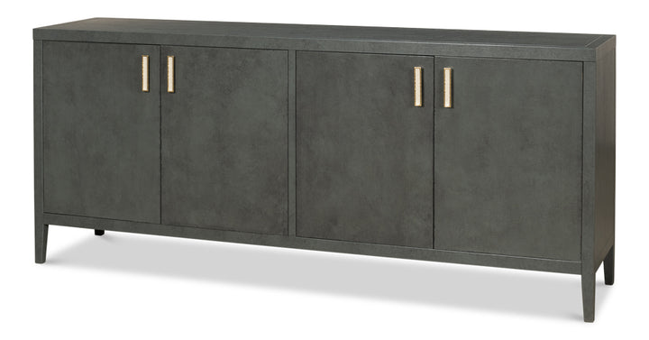 American Home Furniture | Sarreid - Blanco 4 Door Buffet - Stone Grey