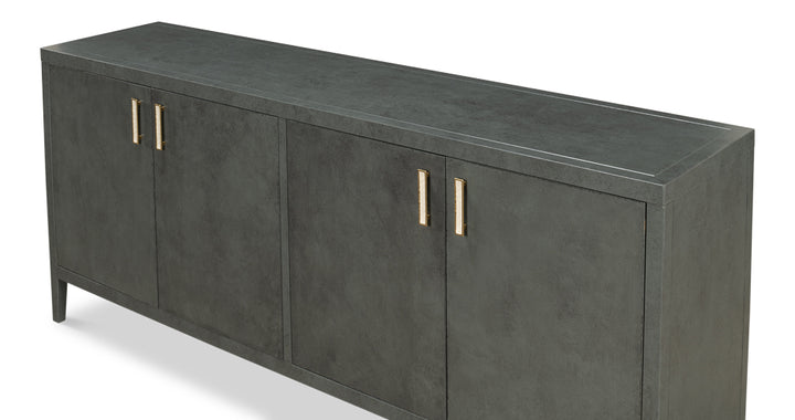 American Home Furniture | Sarreid - Blanco 4 Door Buffet - Stone Grey