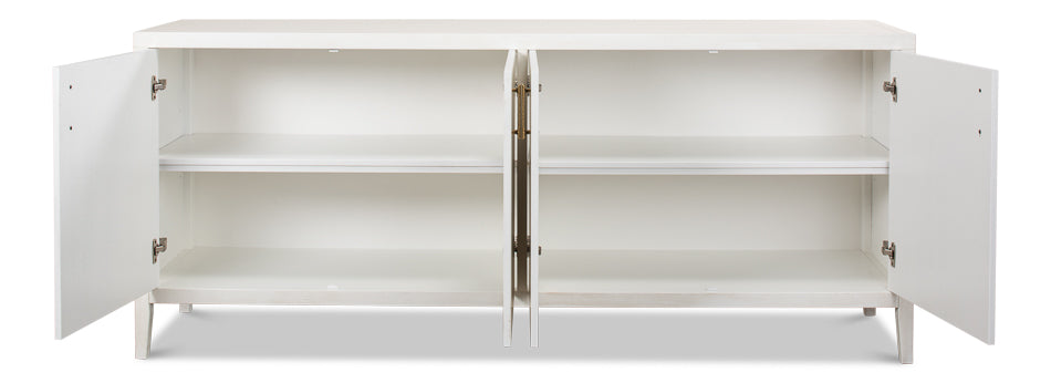 American Home Furniture | Sarreid - Blanco 4 Door Buffet - Cortina White