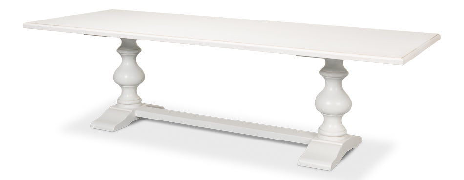 American Home Furniture | Sarreid - Lionisio Trestle Table - Cortina Wht 108