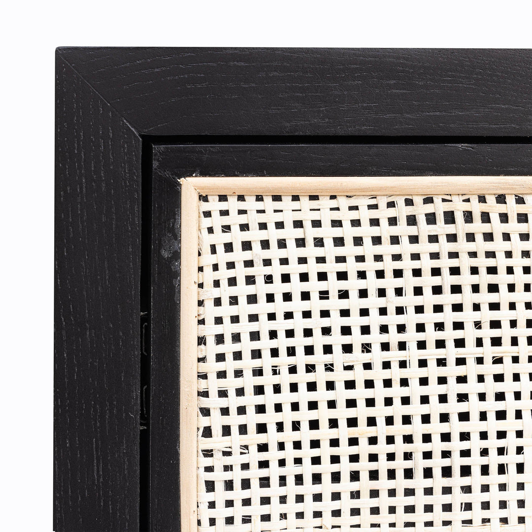 Rattan Filing Cabinet - Ebony