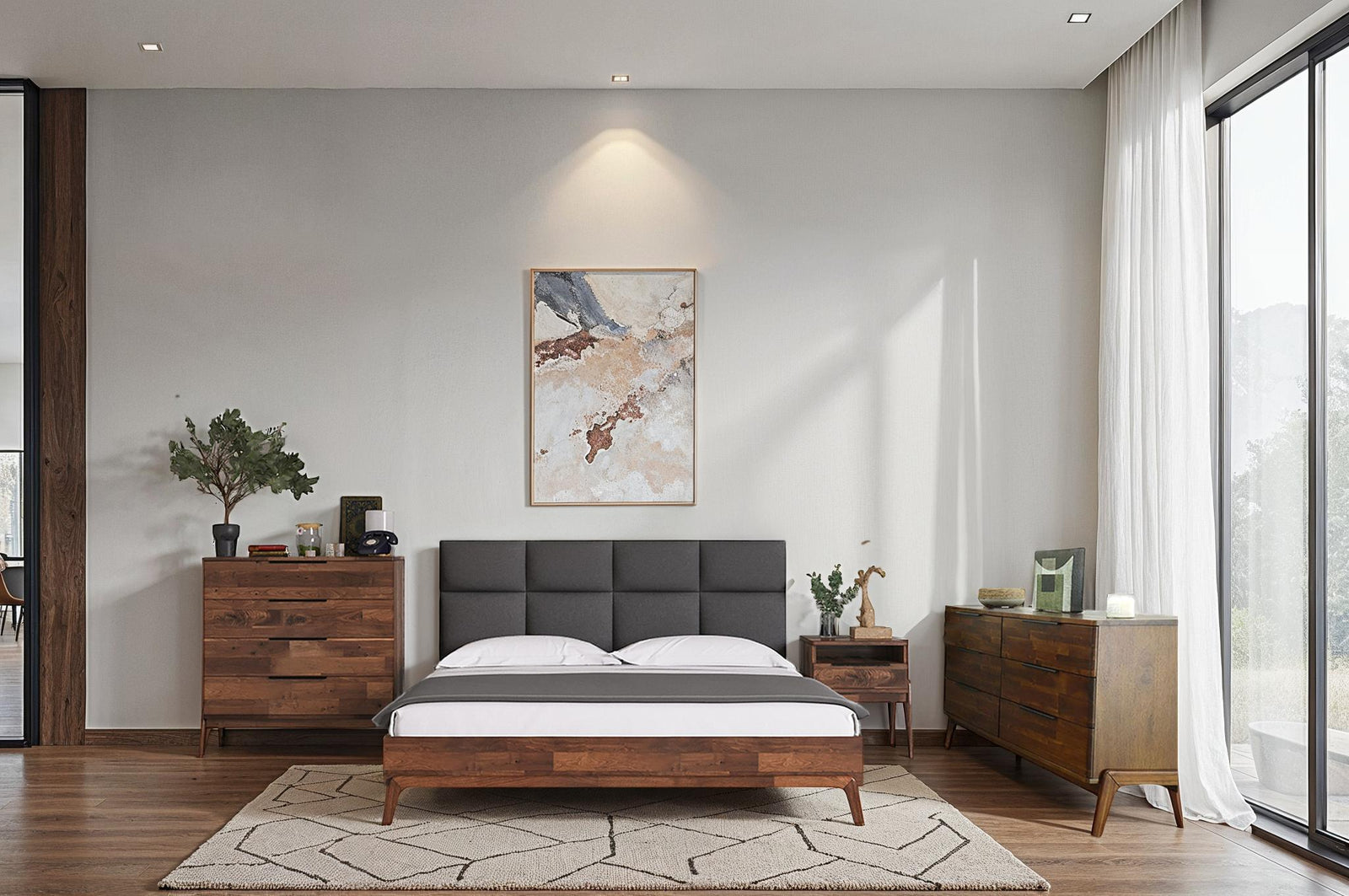 Remix Queen Bed - Grey