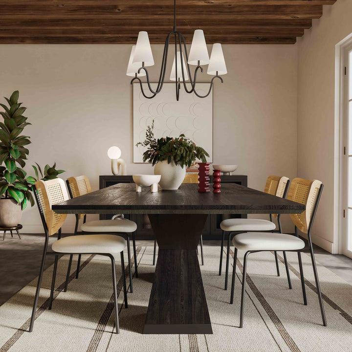 American Home Furniture | TOV Furniture - Nolan Black Wood Dining Table