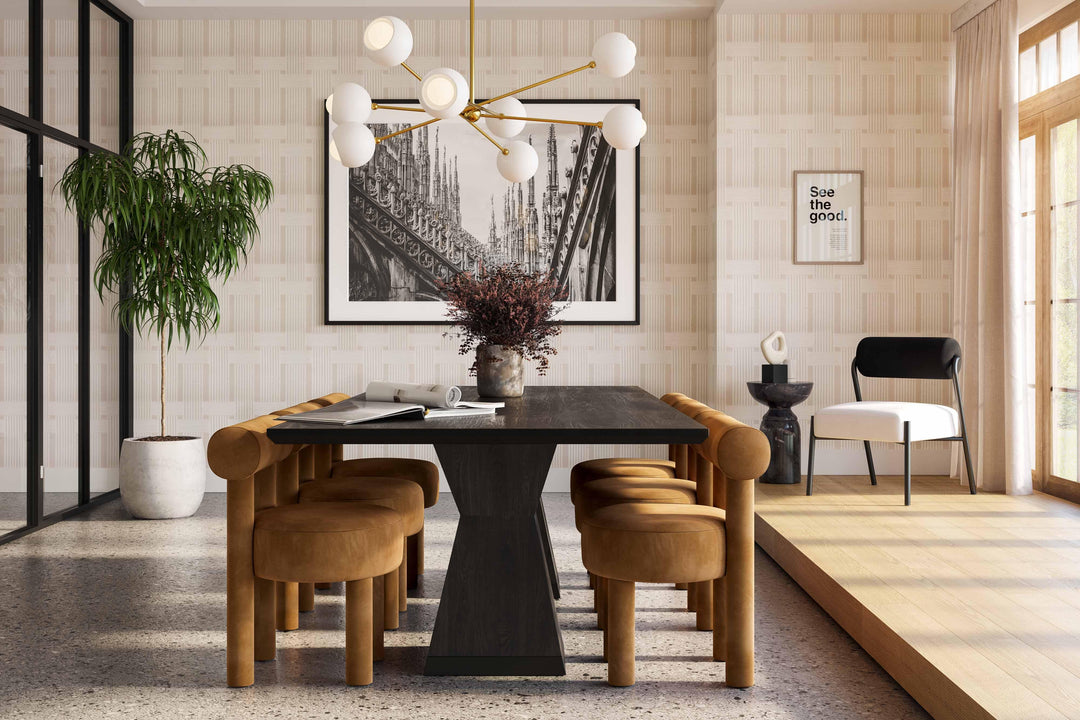 American Home Furniture | TOV Furniture - Nolan Black Wood Dining Table