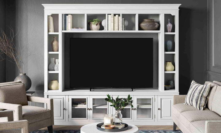 American Home Furniture | TOV Furniture - Virginia White Entertainment Center for TVs up to 75"