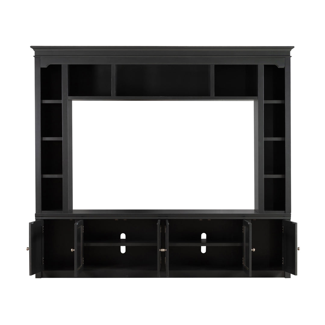 American Home Furniture | TOV Furniture - Virginia Charcoal Entertainment Center for TVs up to 75"