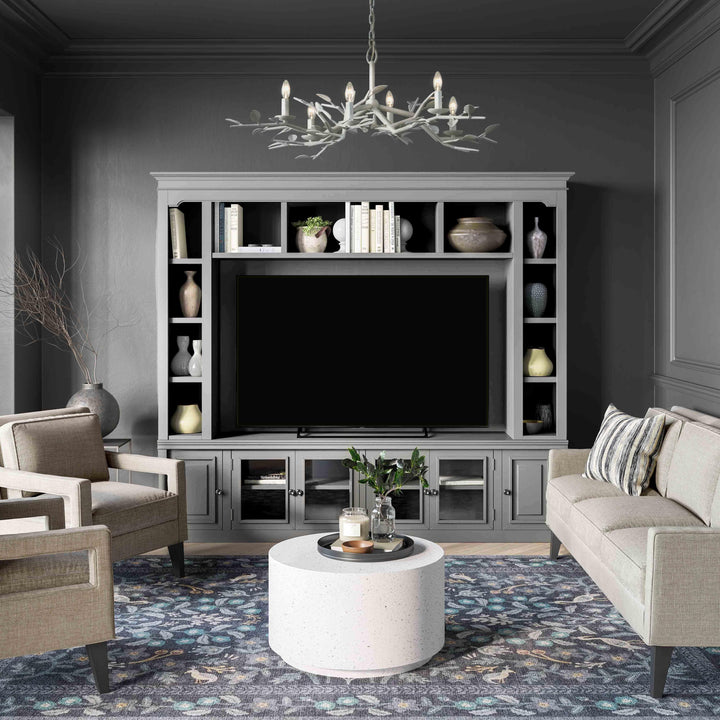 American Home Furniture | TOV Furniture - Virginia Gray Entertainment Center for TVs up to 75"