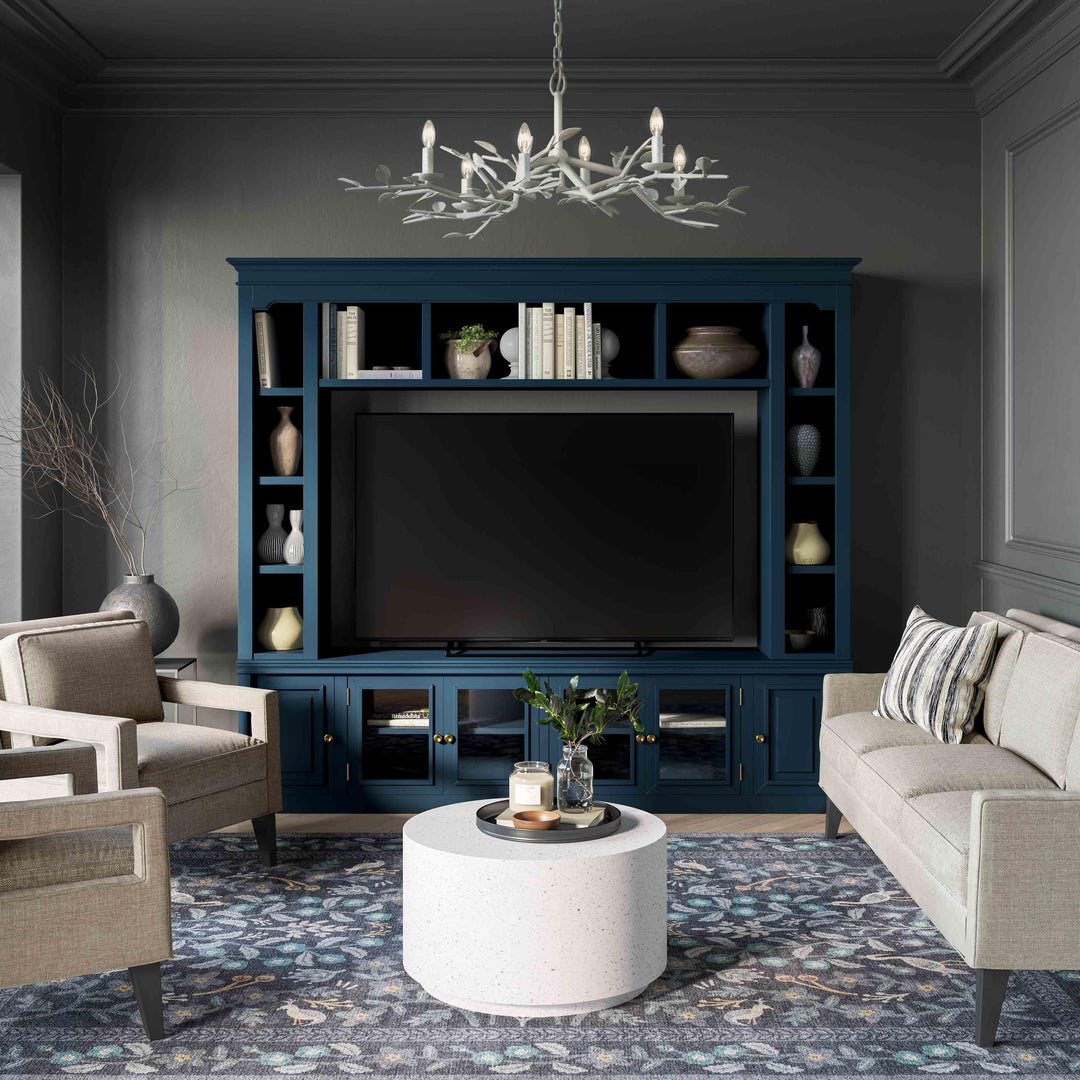 American Home Furniture | TOV Furniture - Virginia Blue Entertainment Center for TVs up to 75"