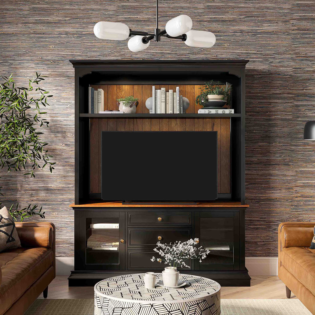 American Home Furniture | TOV Furniture - Hudson Charcoal Entertainment Center for TVs up to 70"