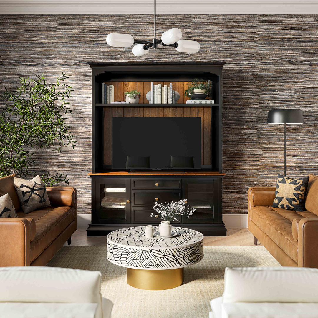 American Home Furniture | TOV Furniture - Hudson Charcoal Entertainment Center for TVs up to 70"