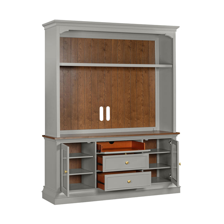 American Home Furniture | TOV Furniture - Hudson Gray Entertainment Center for TVs up to 70"