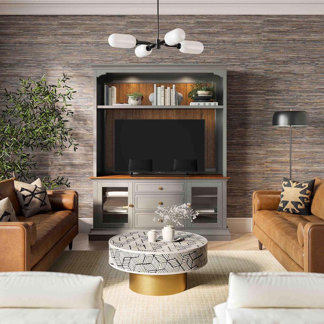 American Home Furniture | TOV Furniture - Hudson Gray Entertainment Center for TVs up to 70"