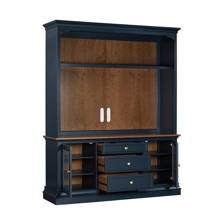 American Home Furniture | TOV Furniture - Hudson Blue Entertainment Center for TVs up to 70"