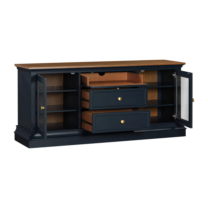 American Home Furniture | TOV Furniture - Hudson Blue Entertainment Center for TVs up to 70"