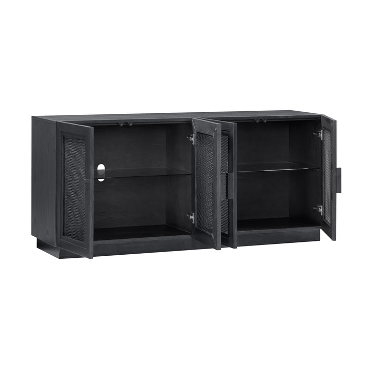 American Home Furniture | TOV Furniture - Nolan Black Wood Media Console