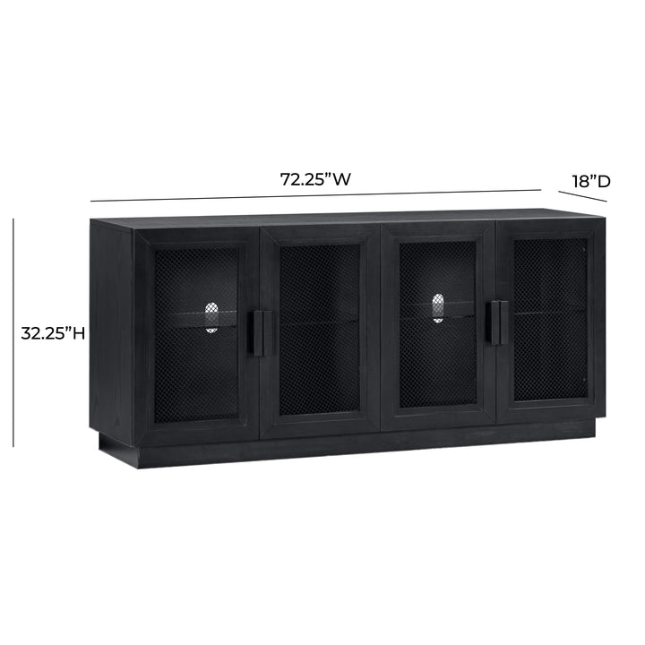 American Home Furniture | TOV Furniture - Nolan Black Wood Media Console