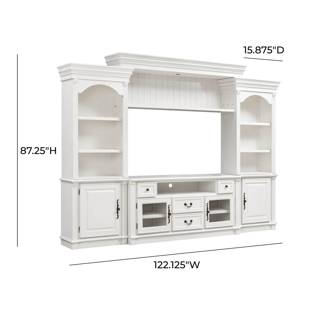 American Home Furniture | TOV Furniture - Newport White Entertainment Center for TVs up to 65"