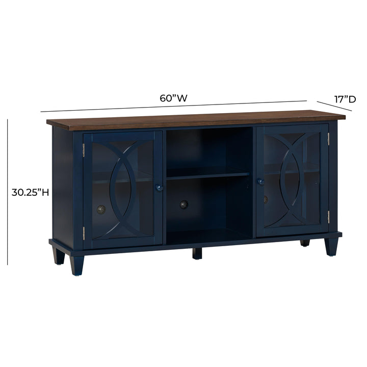 American Home Furniture | TOV Furniture - Presby Blue 60" Console