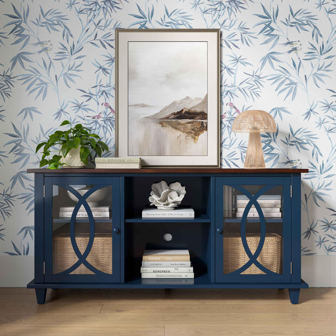 American Home Furniture | TOV Furniture - Presby Blue 60" Console