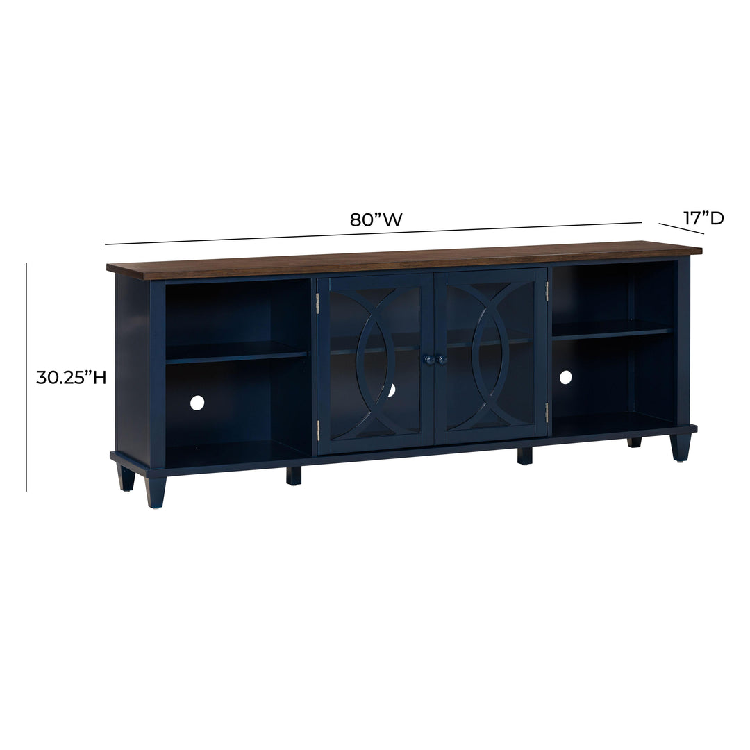 American Home Furniture | TOV Furniture - Presby Blue 80" Console