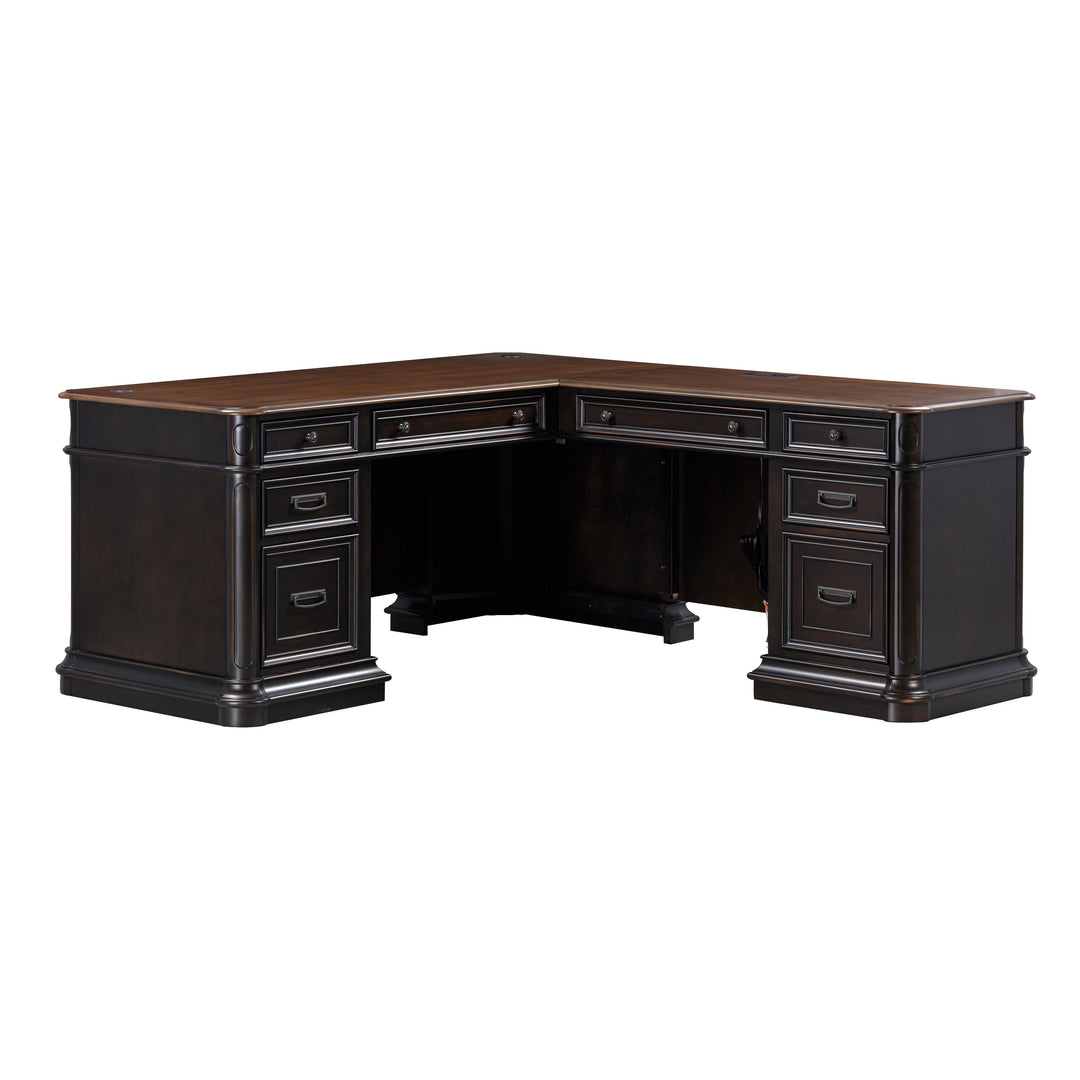 American Home Furniture | TOV Furniture - Roanoke Black L Desk