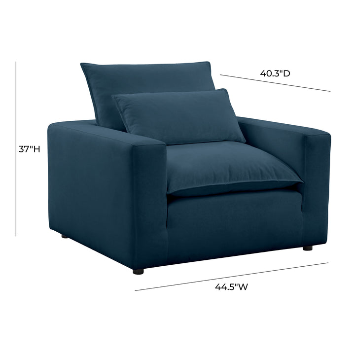 American Home Furniture | TOV Furniture - Cali Navy Arm Chair