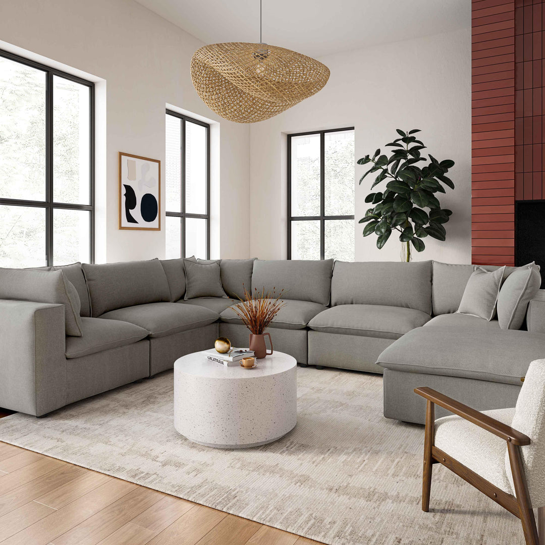 American Home Furniture | TOV Furniture - Cali Slate Modular Large Chaise Sectional