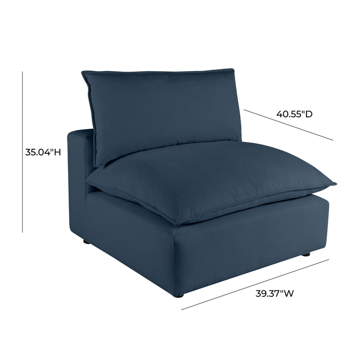 American Home Furniture | TOV Furniture - Cali Navy Armless Chair