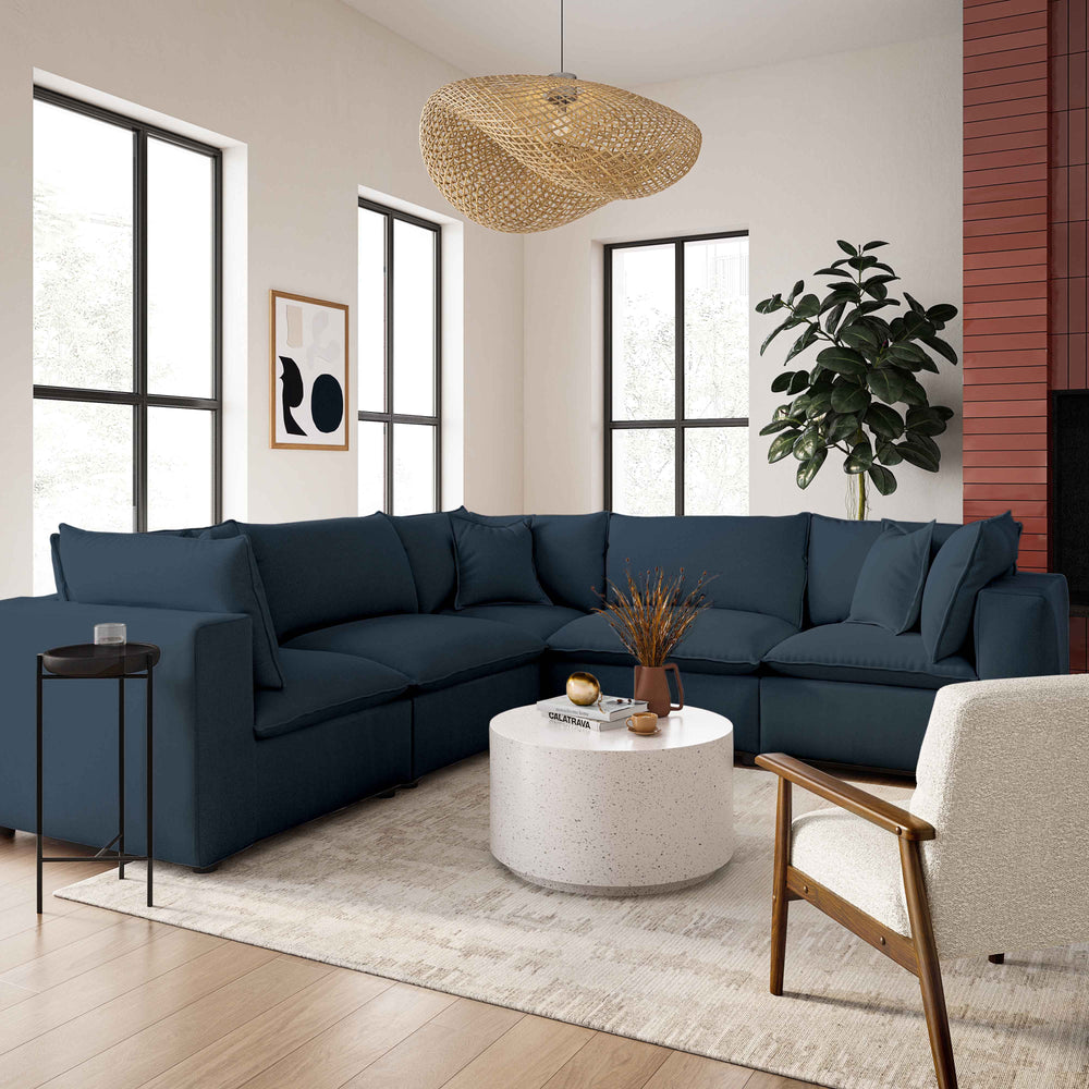 American Home Furniture | TOV Furniture - Cali Navy Corner Chair