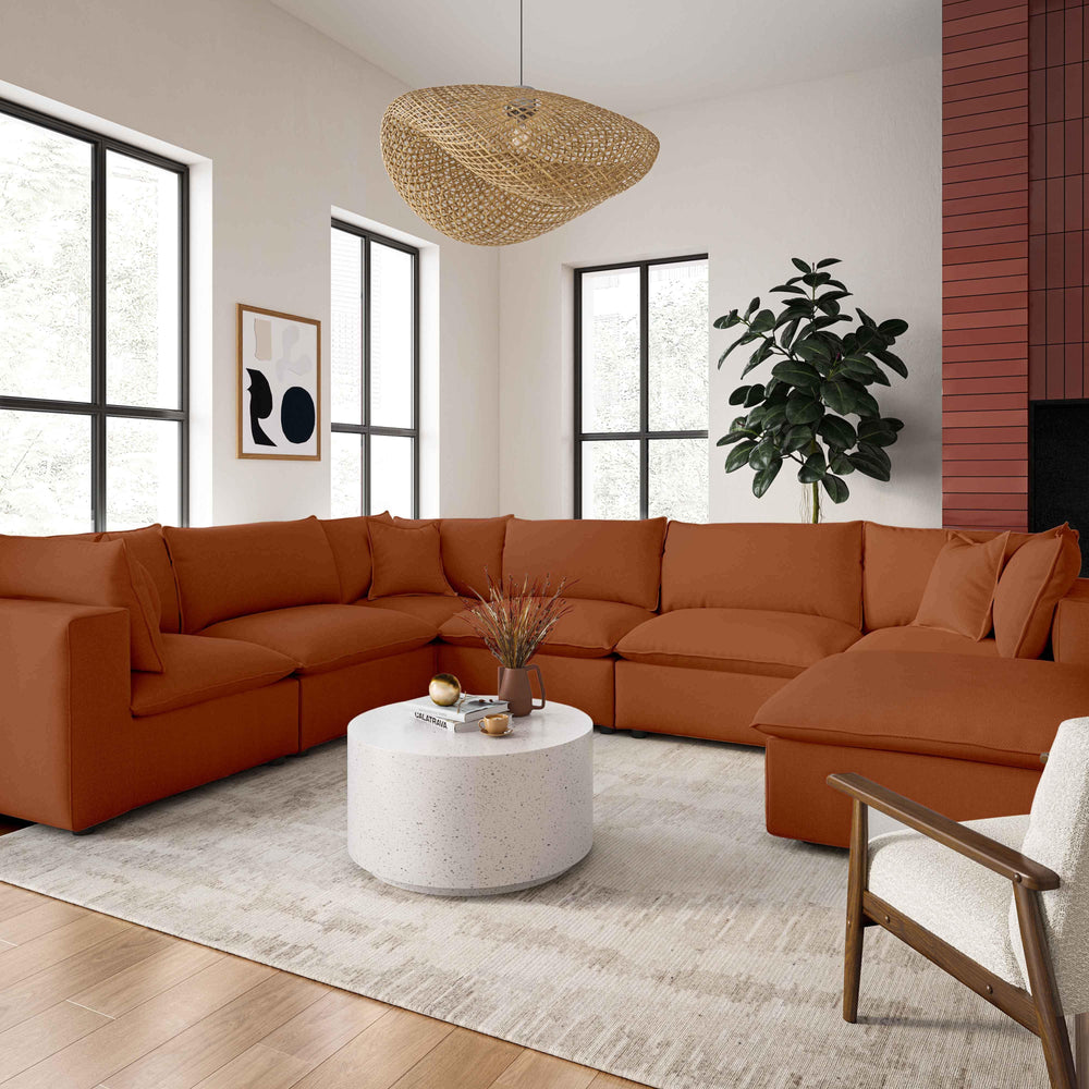 American Home Furniture | TOV Furniture - Cali Rust Modular Large Chaise Sectional