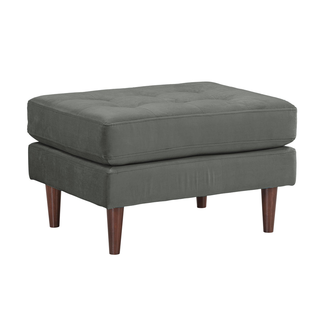 American Home Furniture | TOV Furniture - Cave Ash Gray Velvet Ottoman