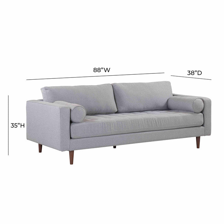 American Home Furniture | TOV Furniture - Cave Gray Tweed Sofa